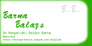 barna balazs business card