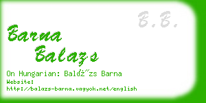 barna balazs business card
